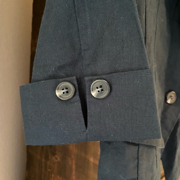 Love Tree Navy Blue Linen Blazer - Picture 3 of 6